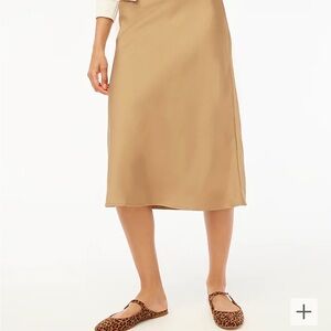 Jcrew camel slip skirt